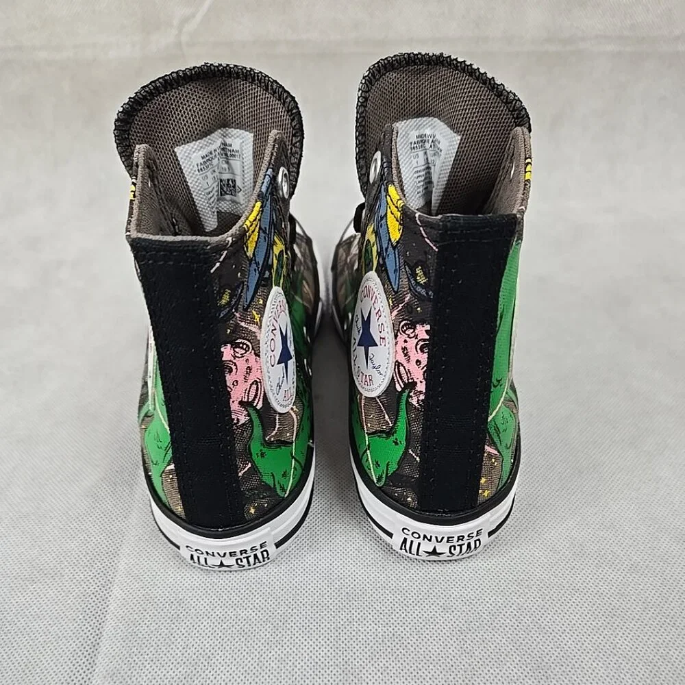 CONVERSE ALL STAR CHUCK TAYLOR Size 1 Dinoverse  Green Camo Dinosaur Print‎